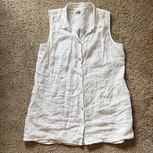 100% Linen Sleeveless Button Down
